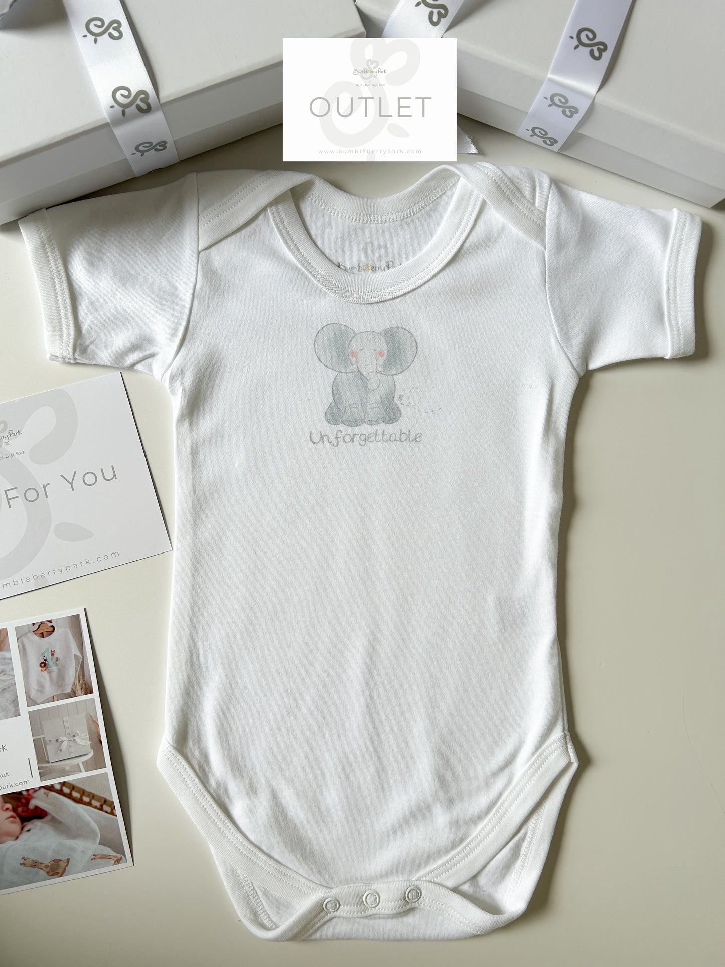 OUTLET - "Unforgettable" Elephant - Bodysuit - 12-18m
