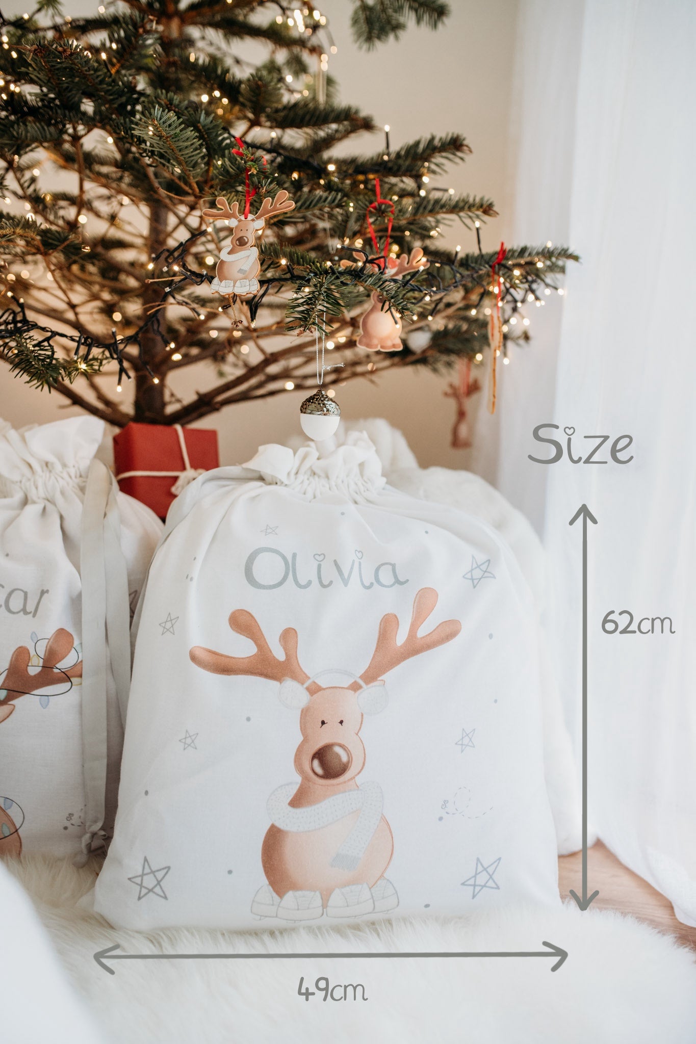 christmas santa sack with measurements on it