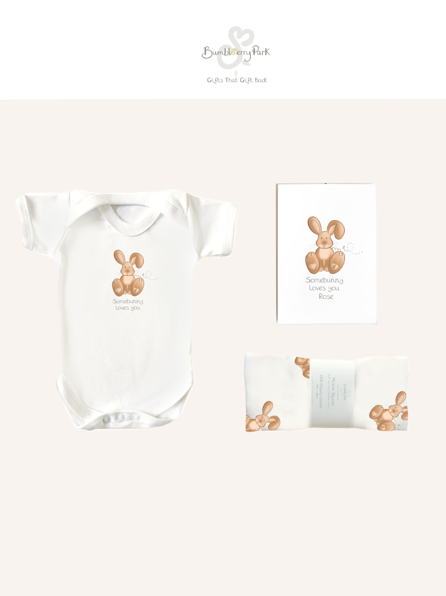 Personalised Letterbox Baby Gift Set - Bunny