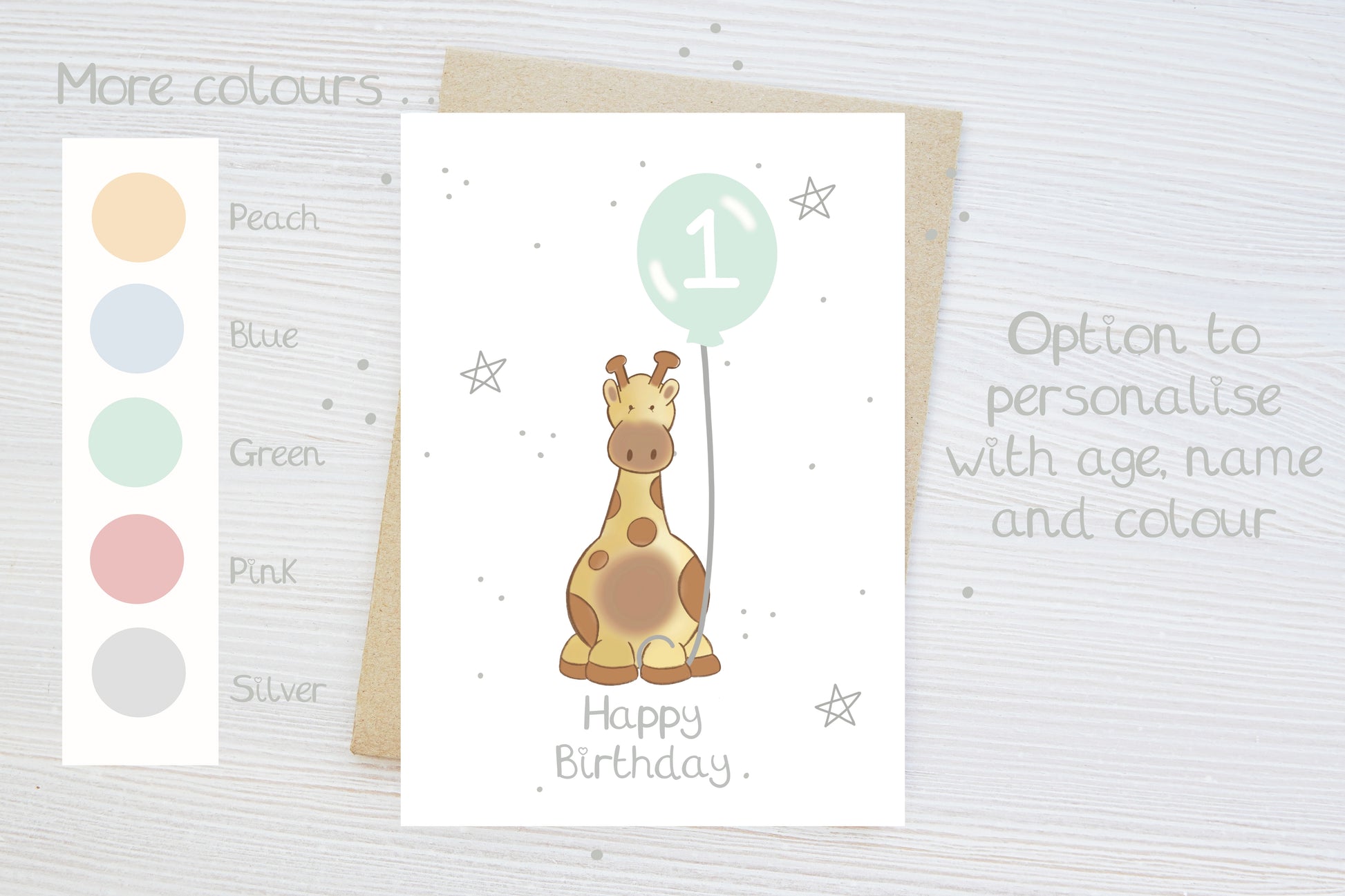 colour chart to choose personalised milestone birthday card text colour options for girls and boys greetings card