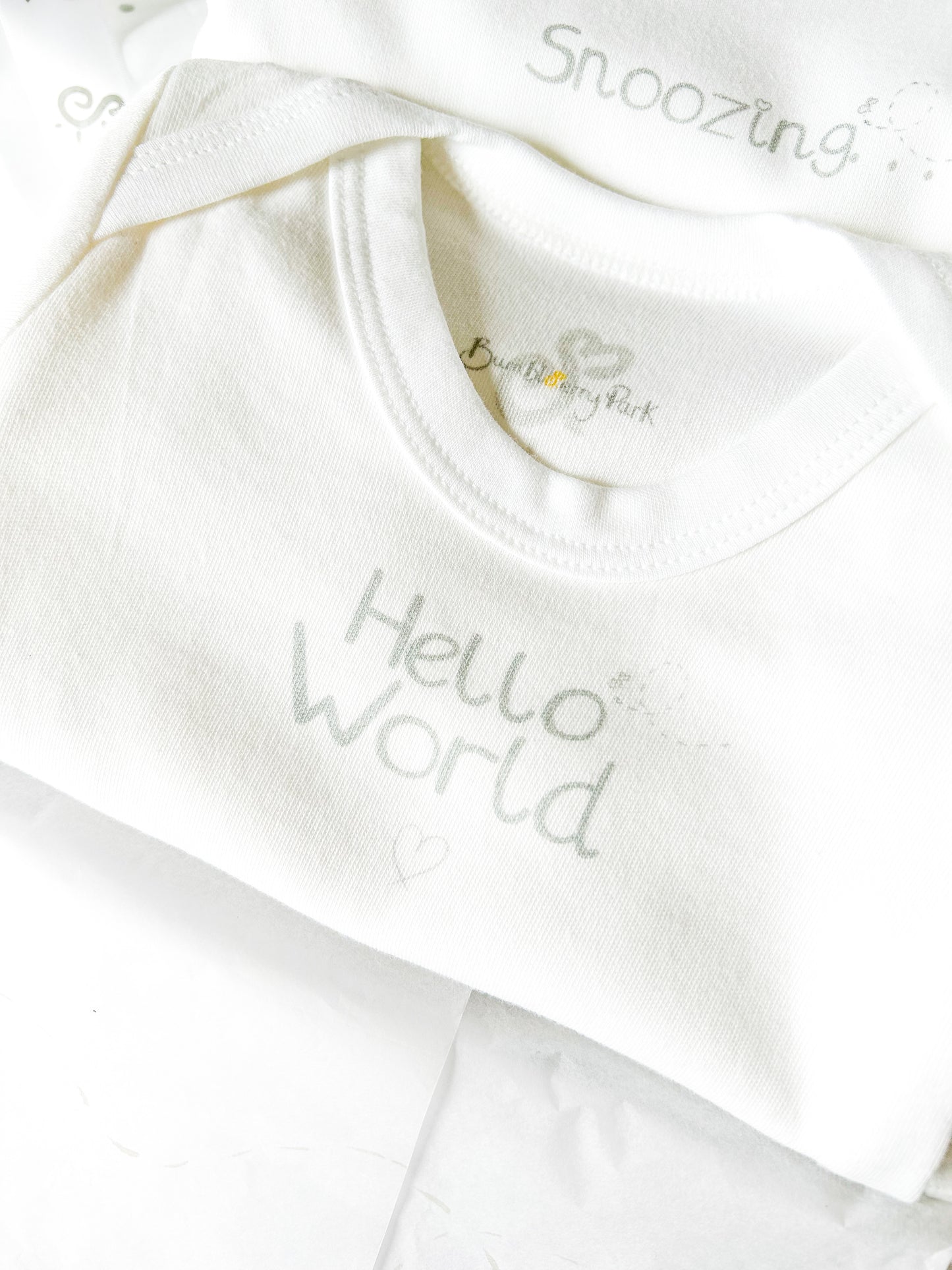 baby vest with hello world printed design