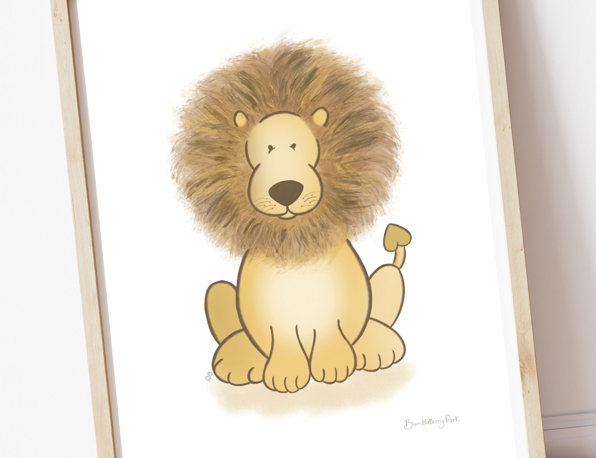 close up of baby lion animal print for children's bedroom wall