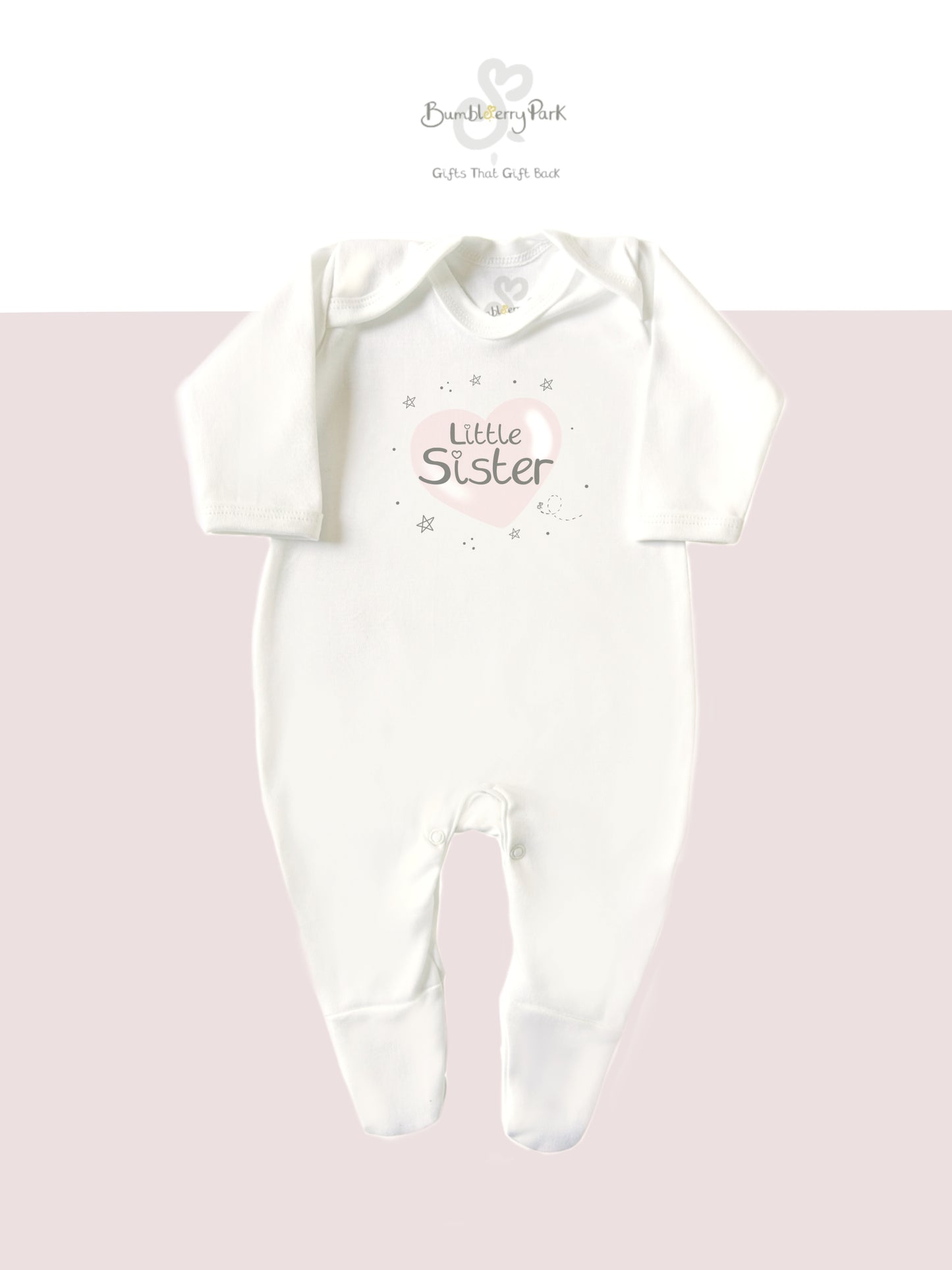 Sibling Personalised Pyjamas - Pink Heart Design
