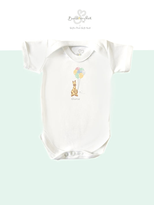 Baby Bodysuit - Giraffe Party