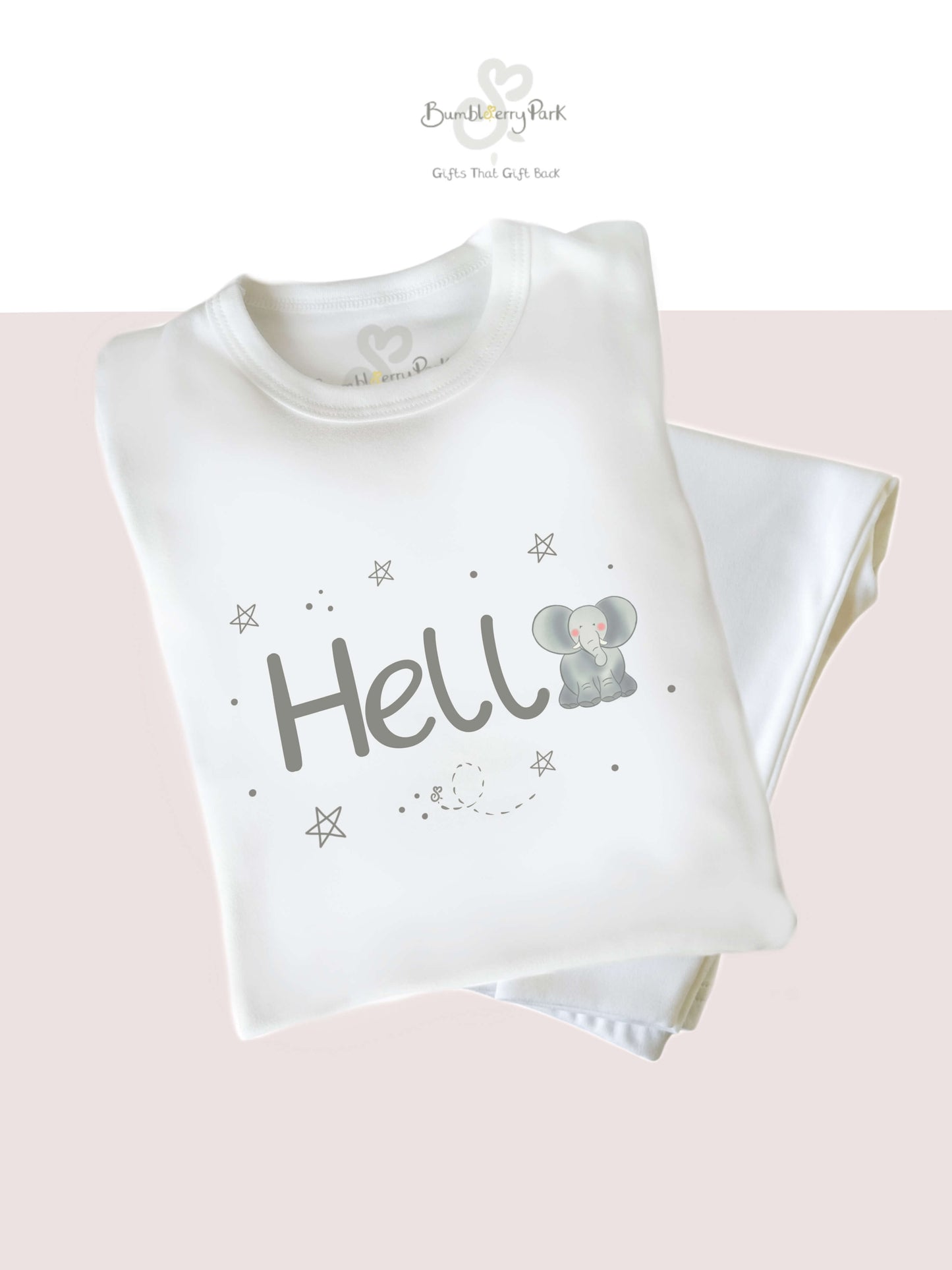 HELLO Safari Elephant Design - Baby and Children's Pyjamas