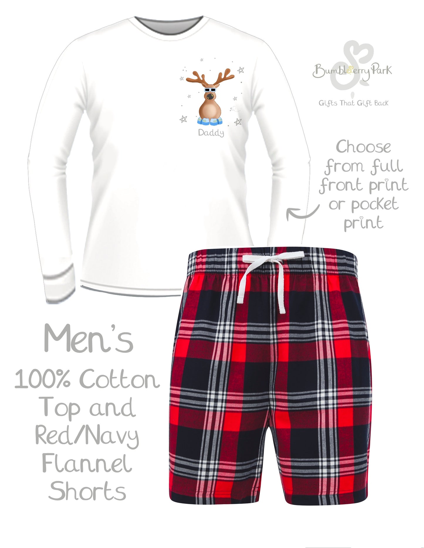 Men's Reindeer Pyjamas - Personalise me