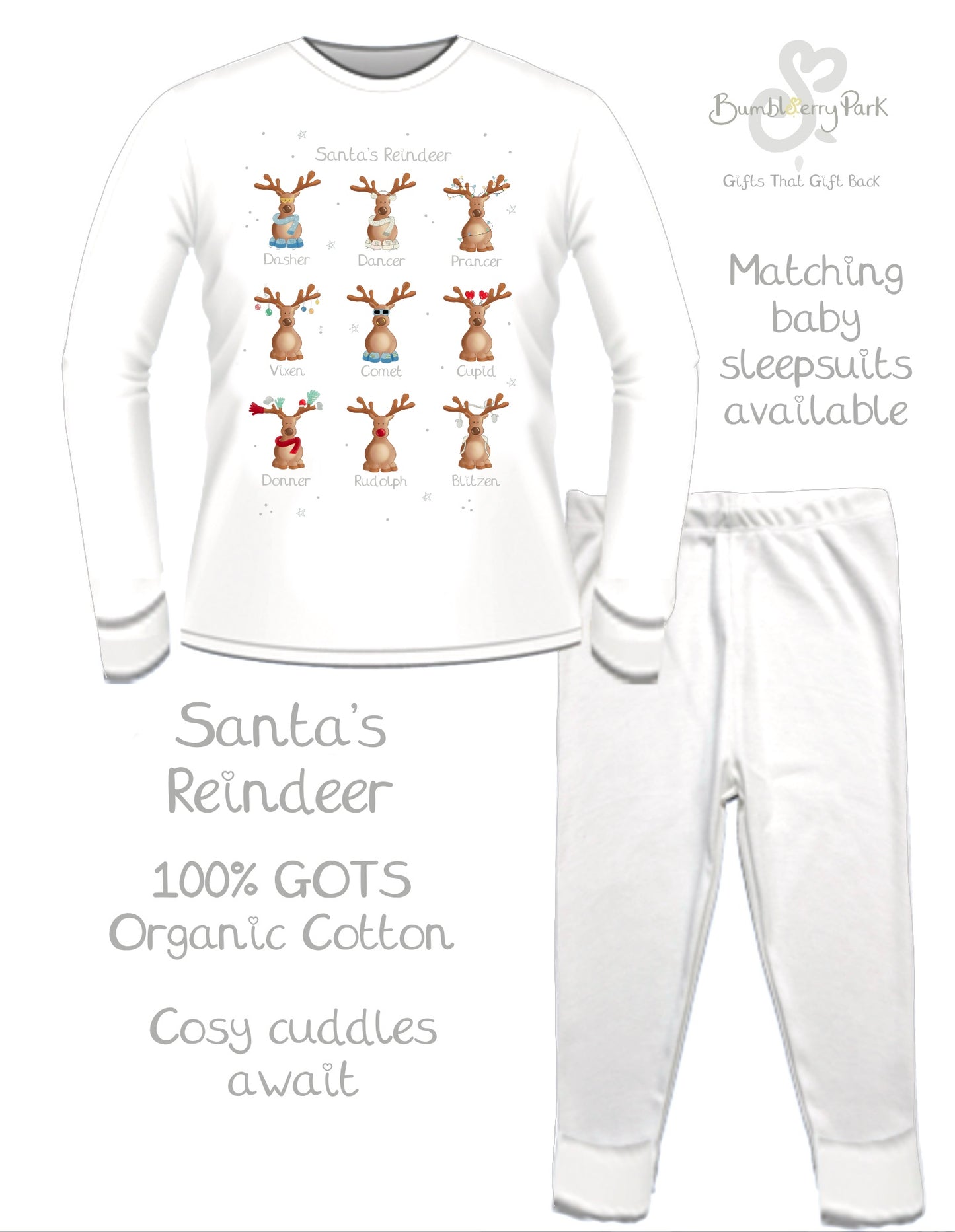 Baby & Children's Santa's Reindeer Pyjamas - Personalise me