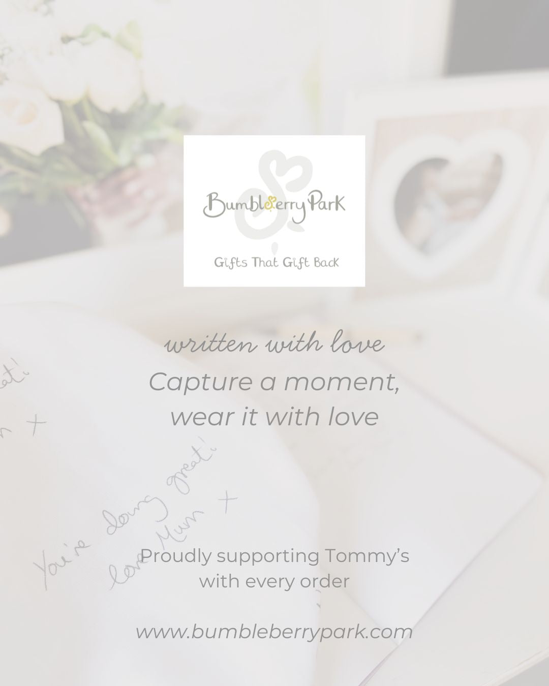 written with love personalised baby gift collection capture a moment wear it with love bumbleberry park logo