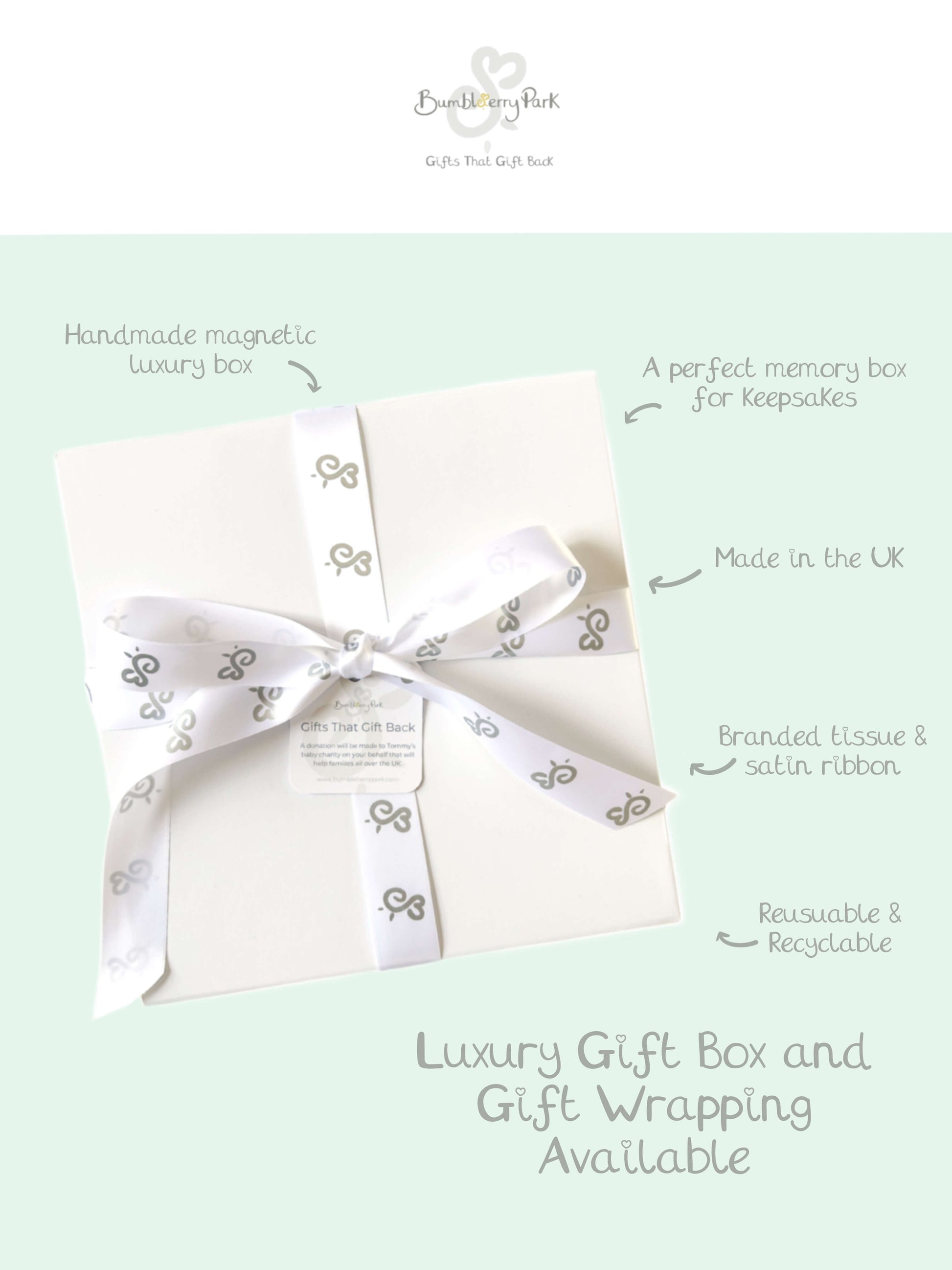 luxury white gift box and gift wrapping service available infographic