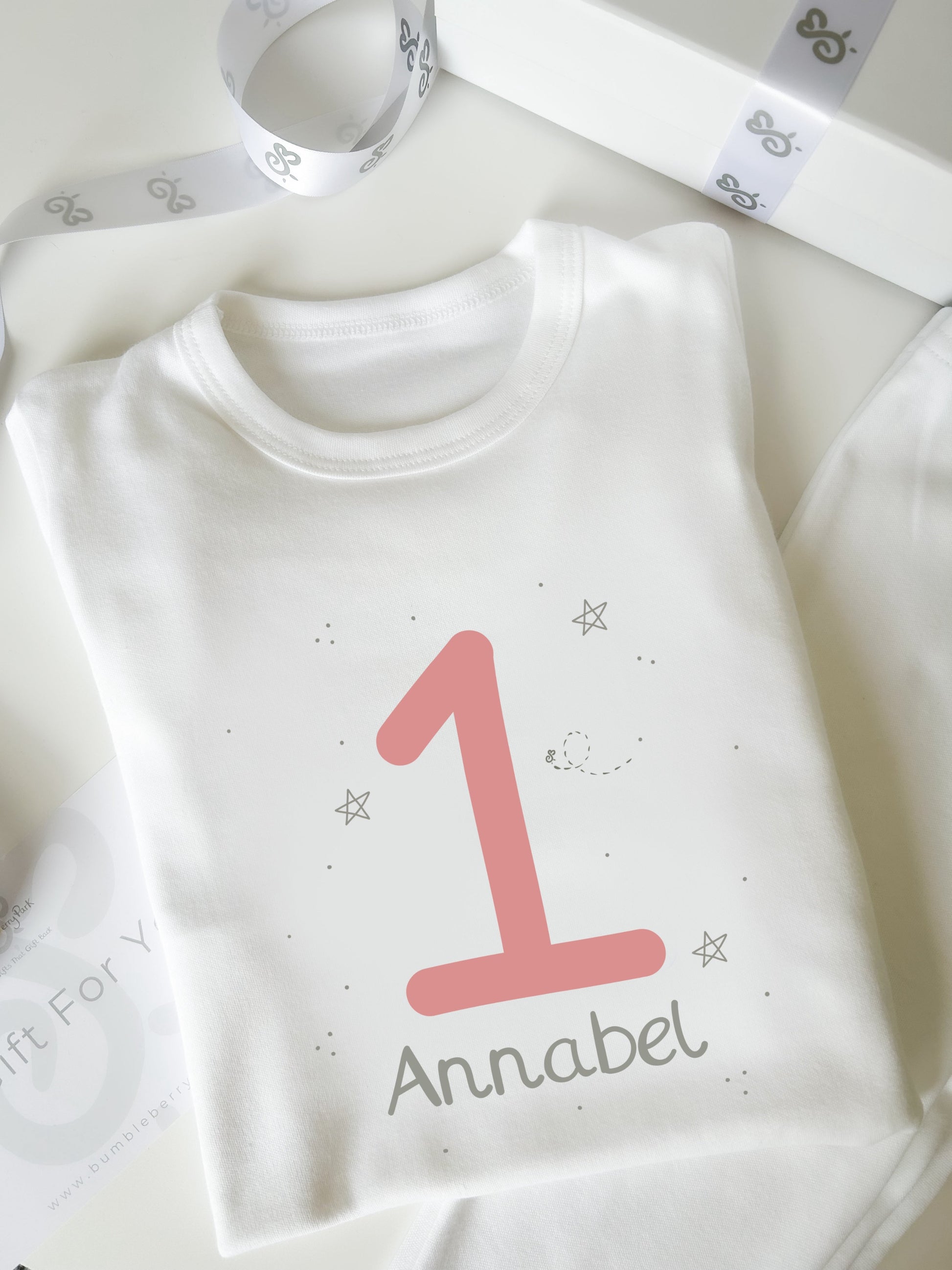 number 1 birthday  personalised pyjamas bumbleberry park